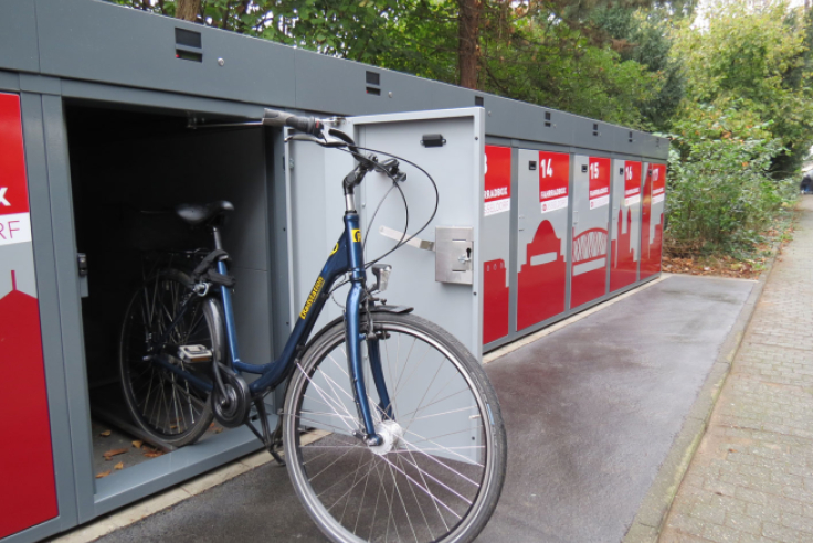 Radbox mit Fahrrad